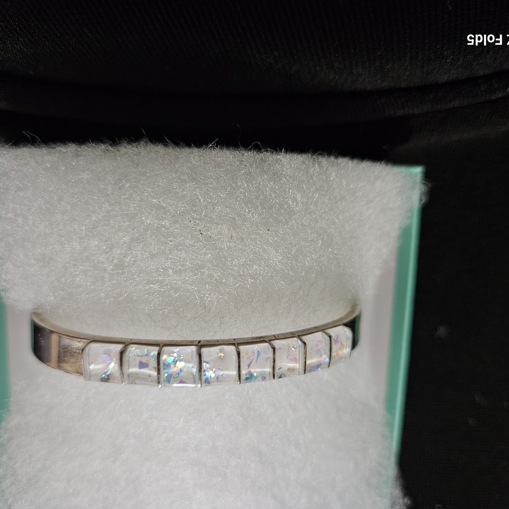 Mexican Silver And White Opal Bracelet